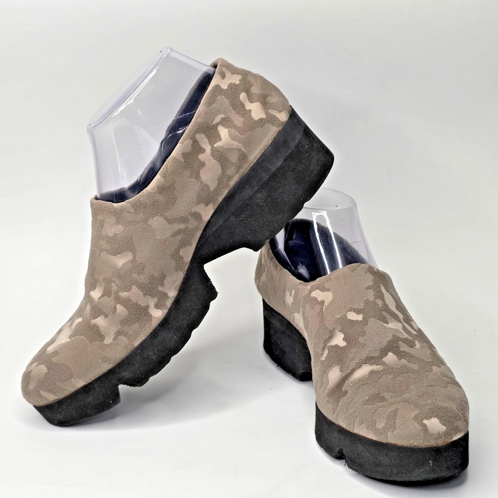 Thierry Rabotin Dream Women's Wedge Shoes Size 8 EU 38 Camo Fabric Slip On Italy - Picture 6 of 16